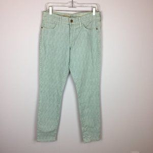 Pilcro And The Letterpress Mid Rise Skinny Jeans Sz 28 Womans Blue White Striped